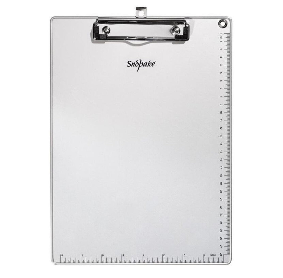 Snopake A4 Metallic ClipBoard with Heavy Duty Clip and Measurement Guide [Metallic Silver] 15788