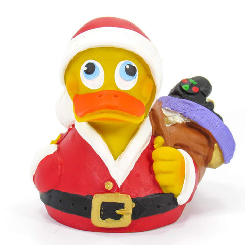 Santa Clause Holiday Presents Rubber Duck Bath Toy | All Natural, Organic, Eco Friendly, Squeaker | Imported from Barcelona, Spain
