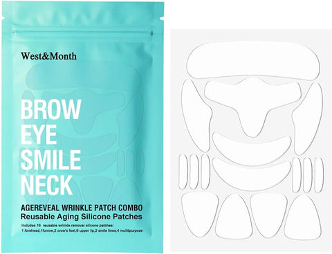 Beauty SuperLift Anti-Wrinkle Silicone Reusable Patches Set for Forehead, Eye & Lip - Skincare Solution