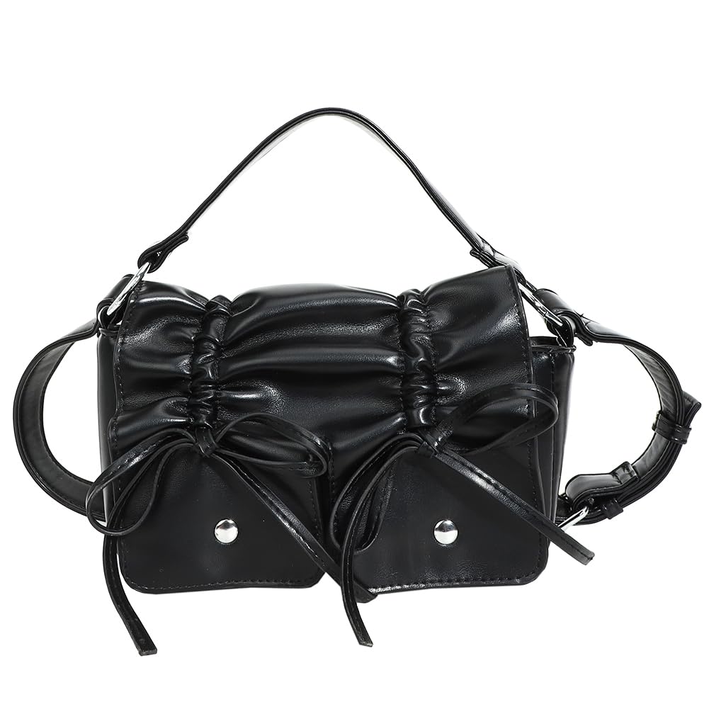 HICARRY Bow Purse Shoulder Bag Small Coquette Crossbody Bags Y2k Aesthetic Faux Leather Underarm Handbag Satchel for Women