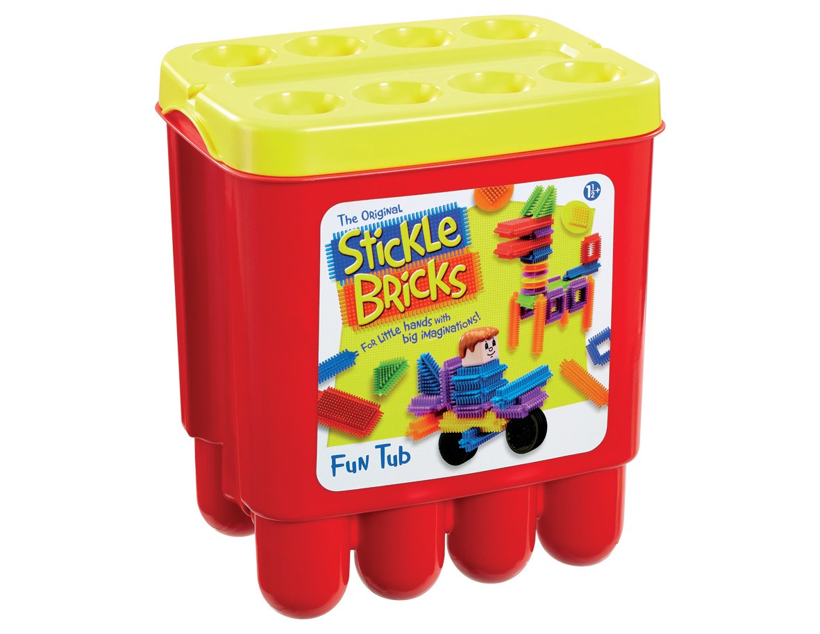 Stickle Bricks Fun Tub - Inspire Creativity and Motor Skills, Safe and Durable Construction Toy, Versatile Play Possibilities, Convenient Storage, Suitable for Ages 18 Months+