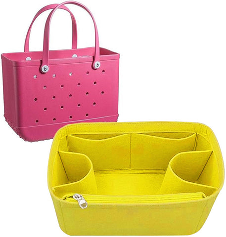 beach accessories for bogg bag organizer xl Organizing for bogg tote accessories inserts divider organizer 3018Yellow-L