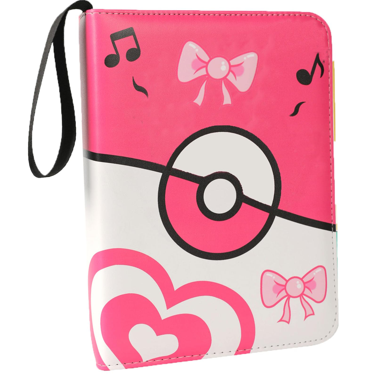 Card Binder 4-Pocket with 55 Removable Sheets Holds 440 Cards, Portable Waterproof Trading Card Holder for Game Cards, Yugioh, MTG, Trading Card Holder Gifts for Boys Girls (Pink)