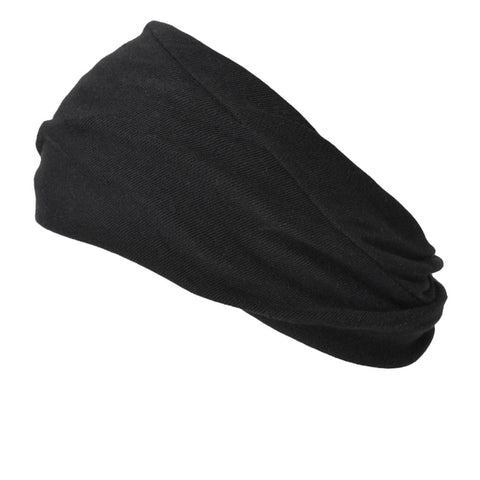 CHARM Womens Headband Hairband Bandana - Mens 100% Organic Cotton Yoga Hair Band Made in Japan Soft Chemo Head Wrap Sensitive Skin by Casualbox Black
