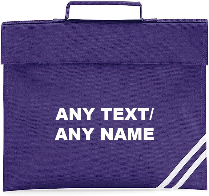 Getagift Personalised with Your own Text/Any Name School Bag, Book Bag. (Purple)