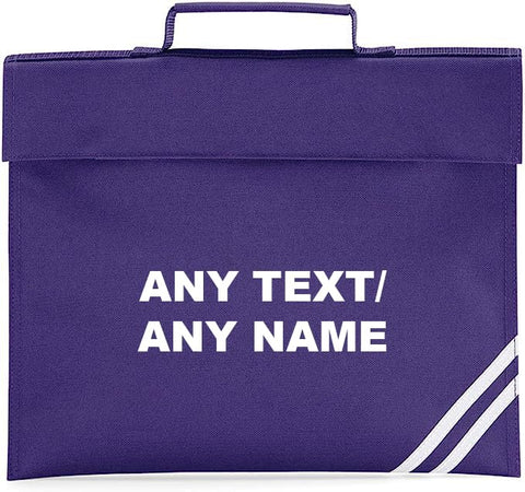 Getagift Personalised with Your own Text/Any Name School Bag, Book Bag. (Purple)