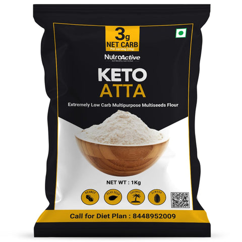 NutroActive Keto Atta (1g Net Carb Per Roti ) Extremely Low Carb Flour - 1kg