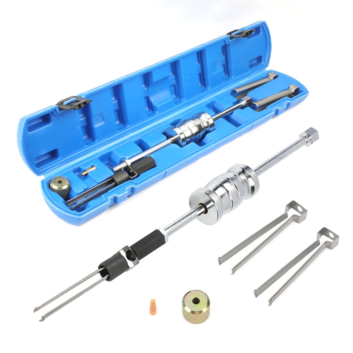 Fuel Injector Remover Tool Kit Labor-saving Fuel Injector Removal Puller Anti-Rust Injector Installer Compatible For Ford & Volvo 1.0L 1.5L 1.6L 1.8L 2.0L 2.3L 2.7L 3.5L Replace OE# 310-206, 9997410