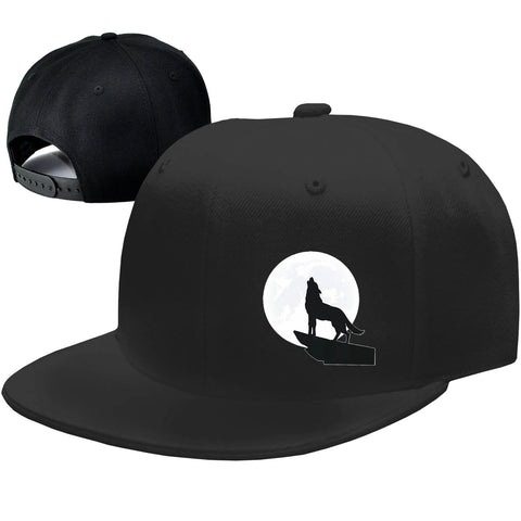 Snapback Hats for Men Wolf Hat Flat Bill Hats for Men Fitted Hat Black Baseball Hats Hip Hop Caps Adjustable Trucker Hat Animal Hat Cool Boys Hats Men Gift Skateboard Accessories