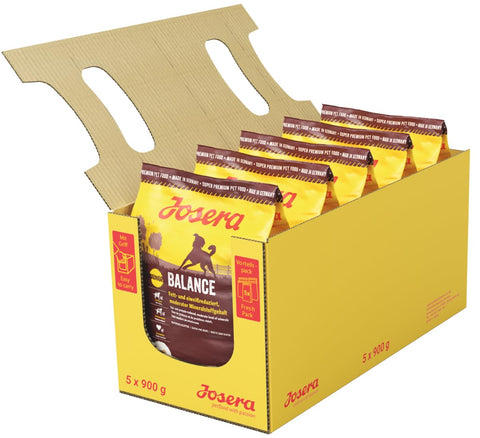 JOSERA Balance (5 x 900 g) | Fat and Protein Reduced Dog Food for Seniors | Gluten Free | Super Premium Dry Food for Older Dogs | Pack of 5