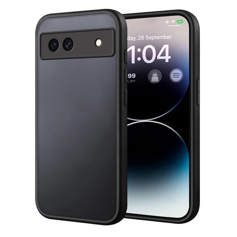 PanXCase Matte Case for Google Pixel 8a - Translucent Frosted Shockproof Anti-Fingerprint Cover Slim Lightweight Anti-Scratch Bumper Cover (Black)
