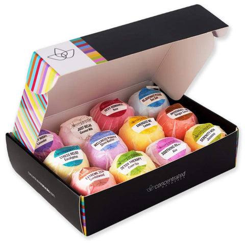 Bath Bombs for Women Relaxing Bath Bomb Gift Set All Natural Bathbombs for Woman with Essential Oil Scented Large Bulk 12 Pack Individually Wrapped Fizzy All Natural Bath Bombs