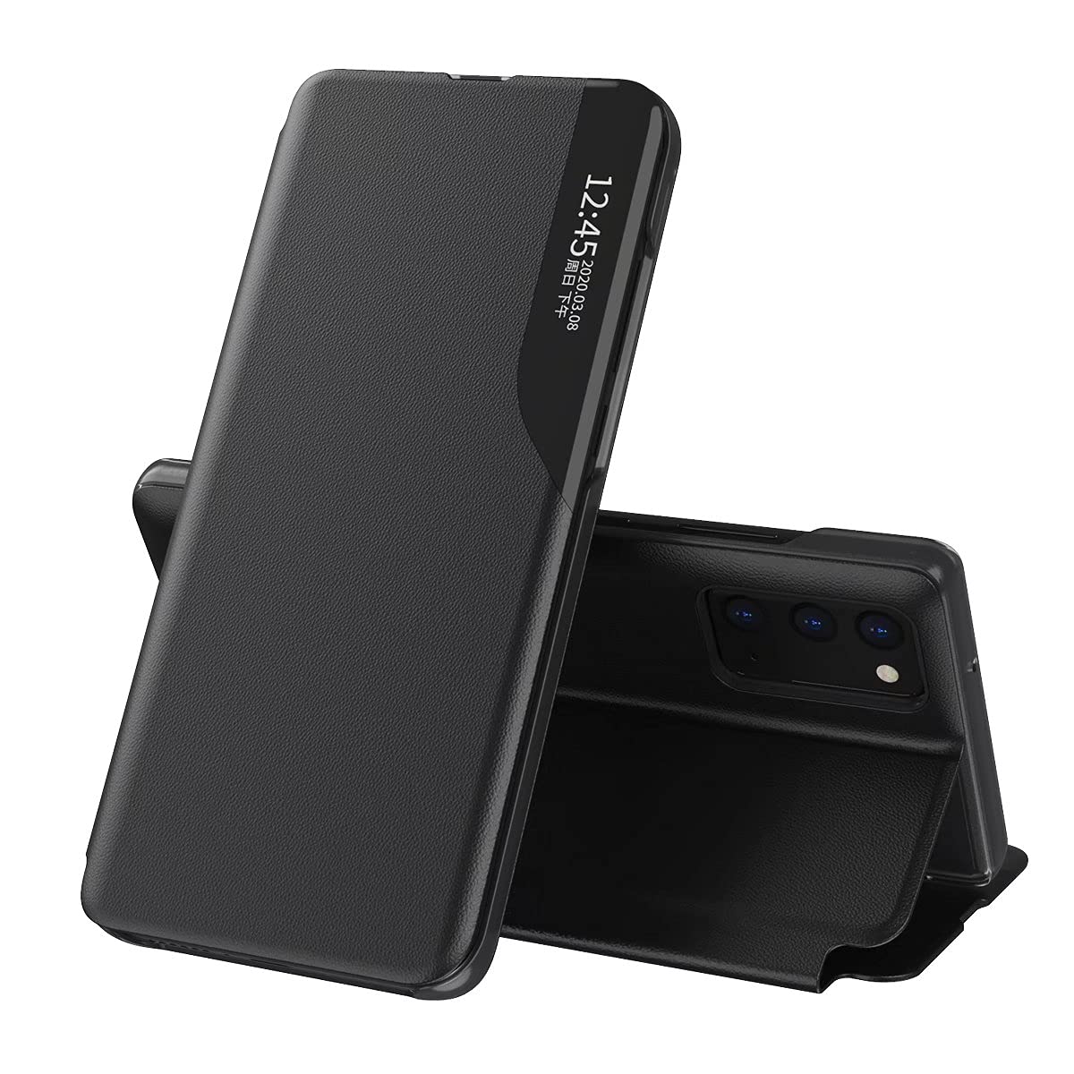RanTuo Case for Samsung Galaxy S23 FE, Magnetic Flip Case Smart Cover, Foldable Stand, Shockproof, Anti-Scratch, Phone Case for Samsung Galaxy S23 FE Cover.(Black)