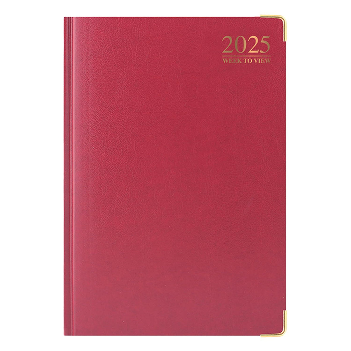 1ABOVE Premium Quality| 2025 Diary | A4 Week to View Diary| 60gsm-Paper| Hardback Gilt Edges Metal Corners for Home and Office Use (Red)