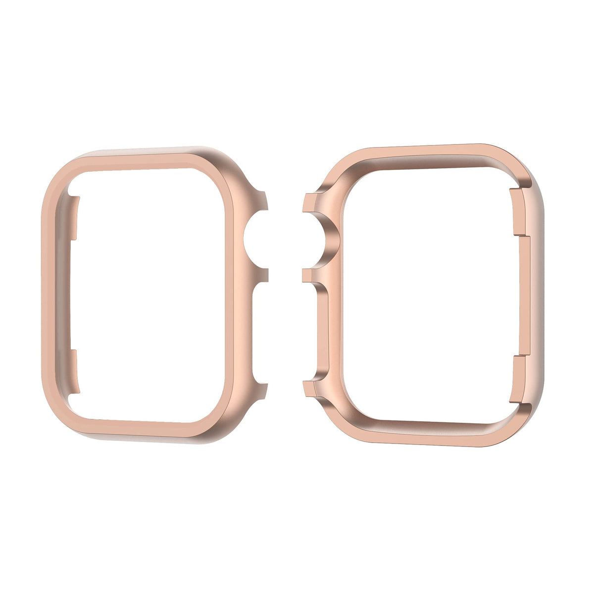 Rose Gold Case Metal Compatible with Apple Watch 38mm, Metal Bumper Protective Cover Shockproof Aluminum Alloy Screen Cases Bling Shiny Frame Cover Shell Compatible with Apple iWatch Series 3/2/1
