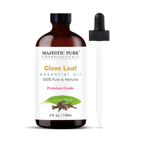 MAJESTIC PURE Clove Essential Oil | 100% Pure and Natural Oil | Premium Grade Essential Oils for Hair Care, Home Diffusers, Skin, Aromatherapy, Massage and Humidifiers | 118 ml