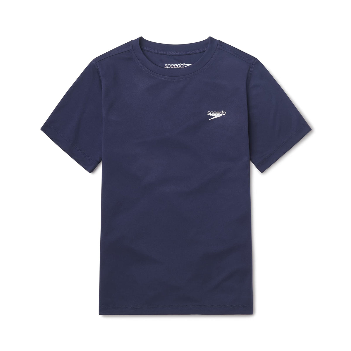 Speedo Boys' Standard Uv Swim Shirt Short Sleeve Tee Graphic, Peacoat Basic, Small