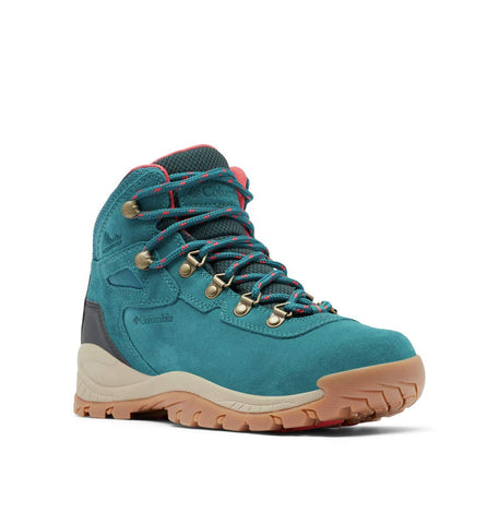 Columbia WomenÃ¢â‚¬â„¢s Newton Ridge Plus Waterproof Amped Hiking Boot, Waterproof Leather, Deep Wave/Red Coral, 7