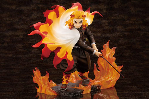 Kotobukiya Demon Slayer: Kimetsu no Yaiba: Kyojuro Rengoku ArtFX J Statue, Multicolor
