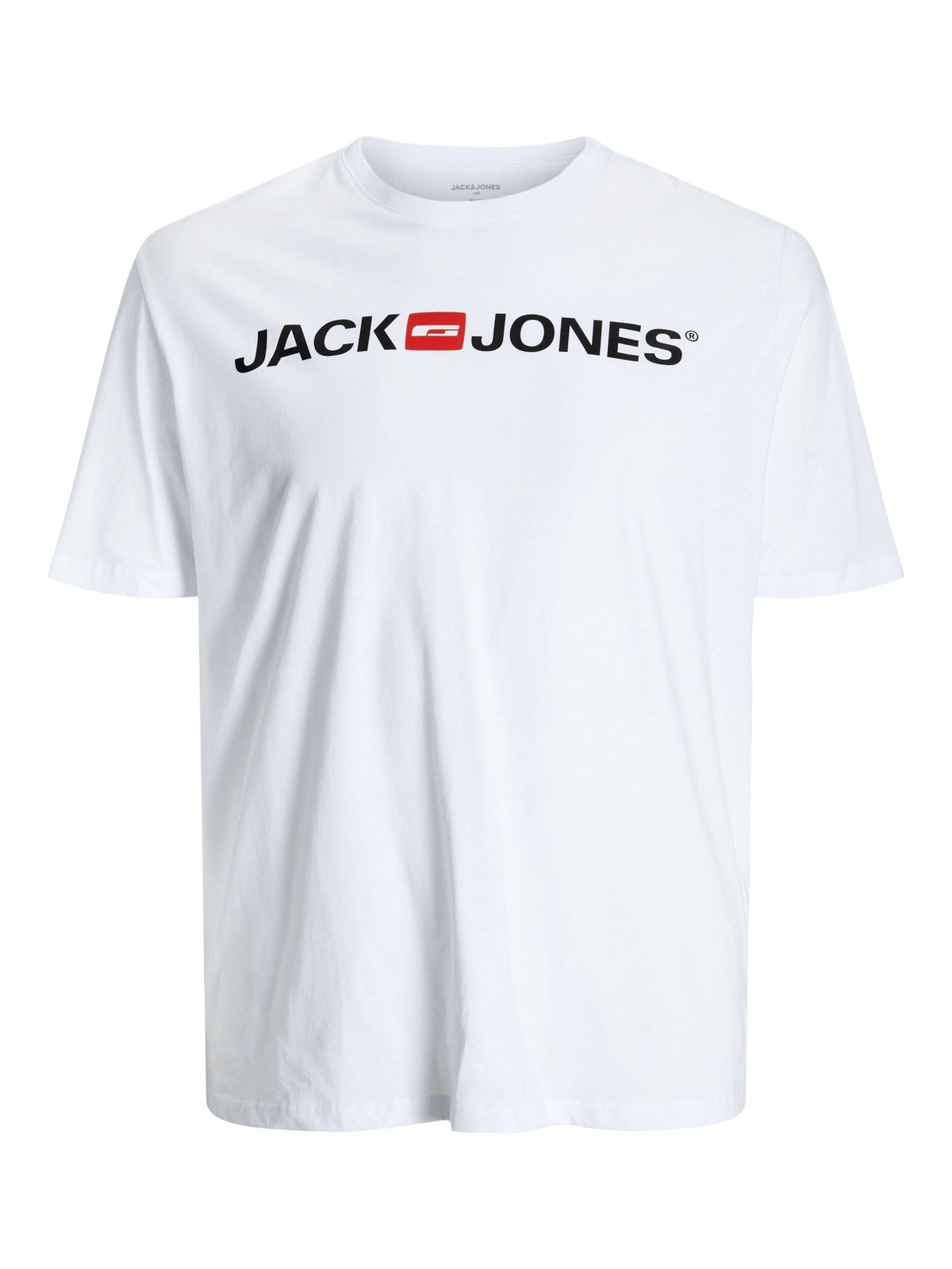 JACK & JONES Men's T-Shirt, King Size Short Sleeve Crew Neck Cotton Tee - Big & Tall Premium Quality Designer Top for Men - Comfort Fit (L-6XL) White
