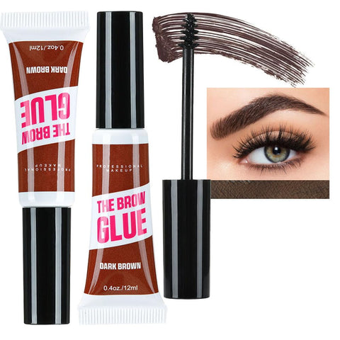 BINGBRUSH 2Pcs Tinted Thickening Brow Mascara,Brow Fast Sculpt,Waterproof, Transfer-proof, Brush to Fill in Eyebrows and Cover Gray Hairs - Cruelty Free - Light Medium Brown (04 DARK BROWN)