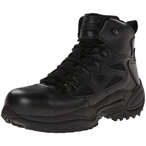 Reebok mens Rapid Response Rb Safety Toe 6" Stealth With Side Zipper Military Tactical Boot, Black, 6.5 Wide US
