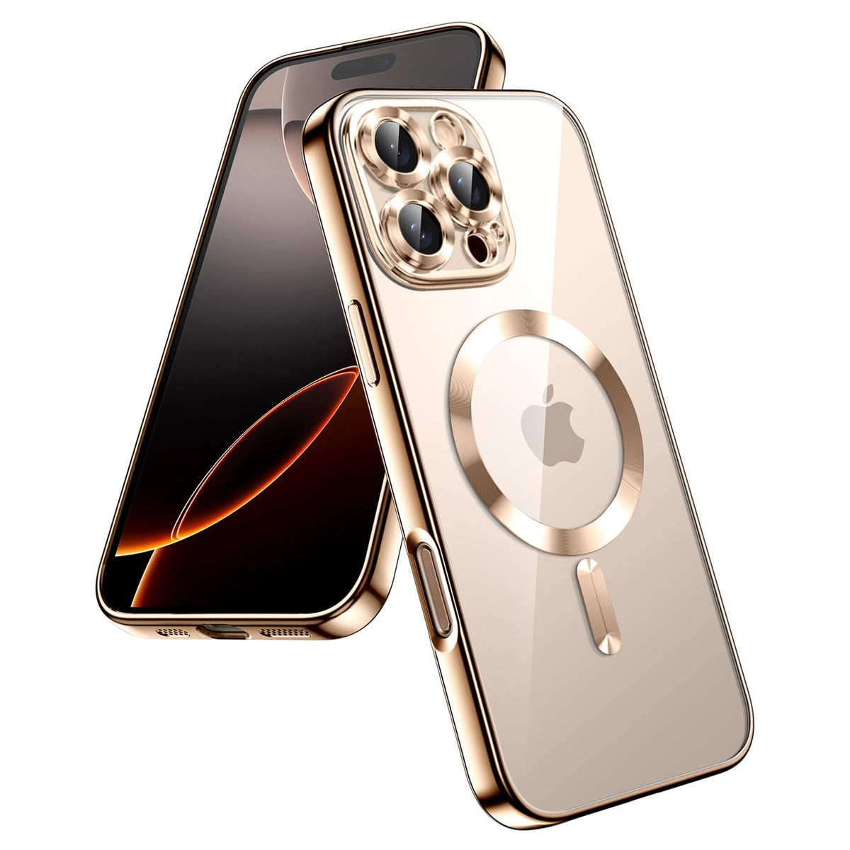 JETech Soft Clear Case for iPhone 16 Pro 6.3-Inch, Camera Lens Full Protection, Compatible with MagSafe Wireless Charging, Shockproof Electroplated TPU Phone Cover (Desert Titanium)