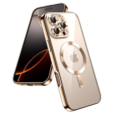 JETech Soft Clear Case for iPhone 16 Pro 6.3-Inch, Camera Lens Full Protection, Compatible with MagSafe Wireless Charging, Shockproof Electroplated TPU Phone Cover (Desert Titanium)