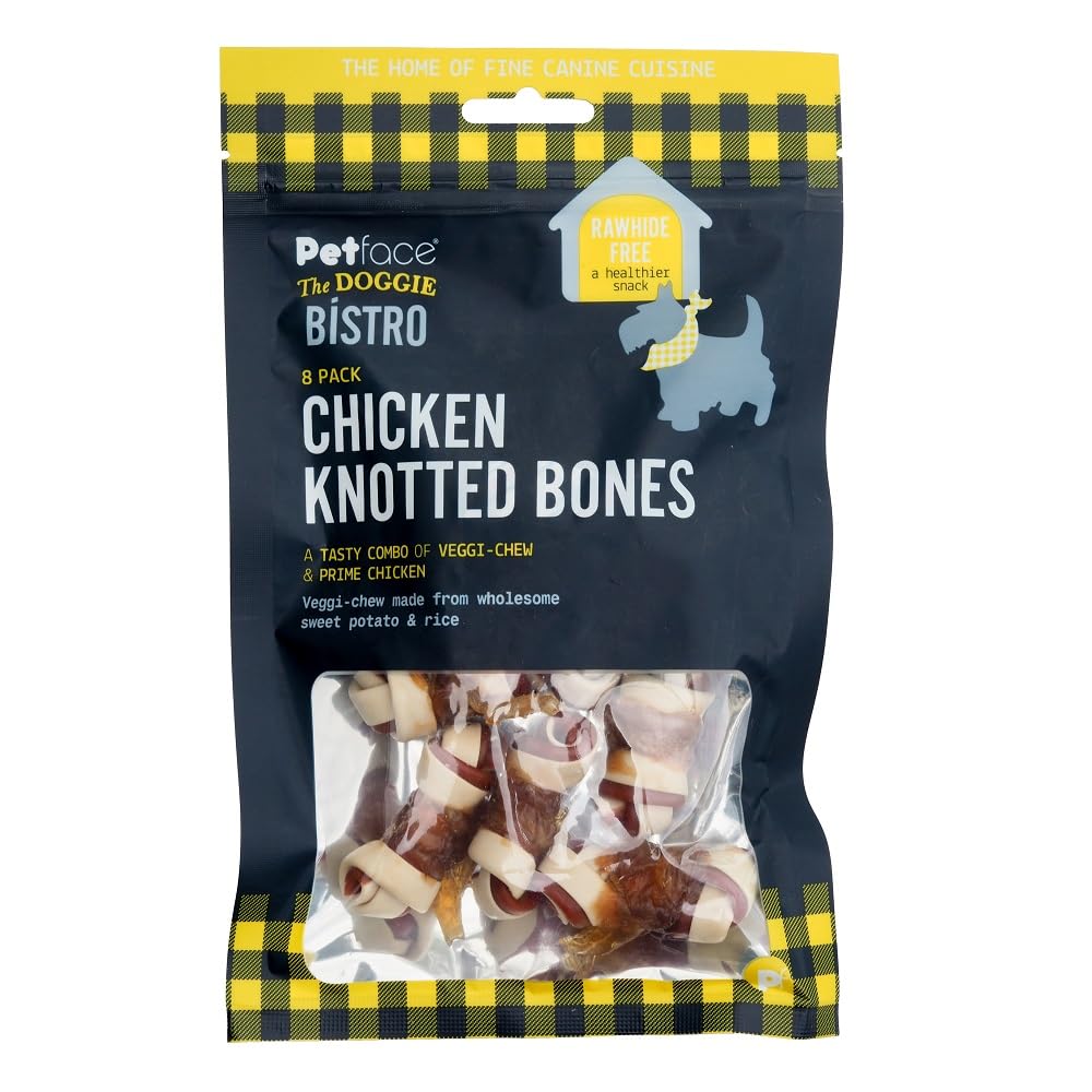 Petface The Doggie Bistro Chicken Knotted Bone, Pack of 8