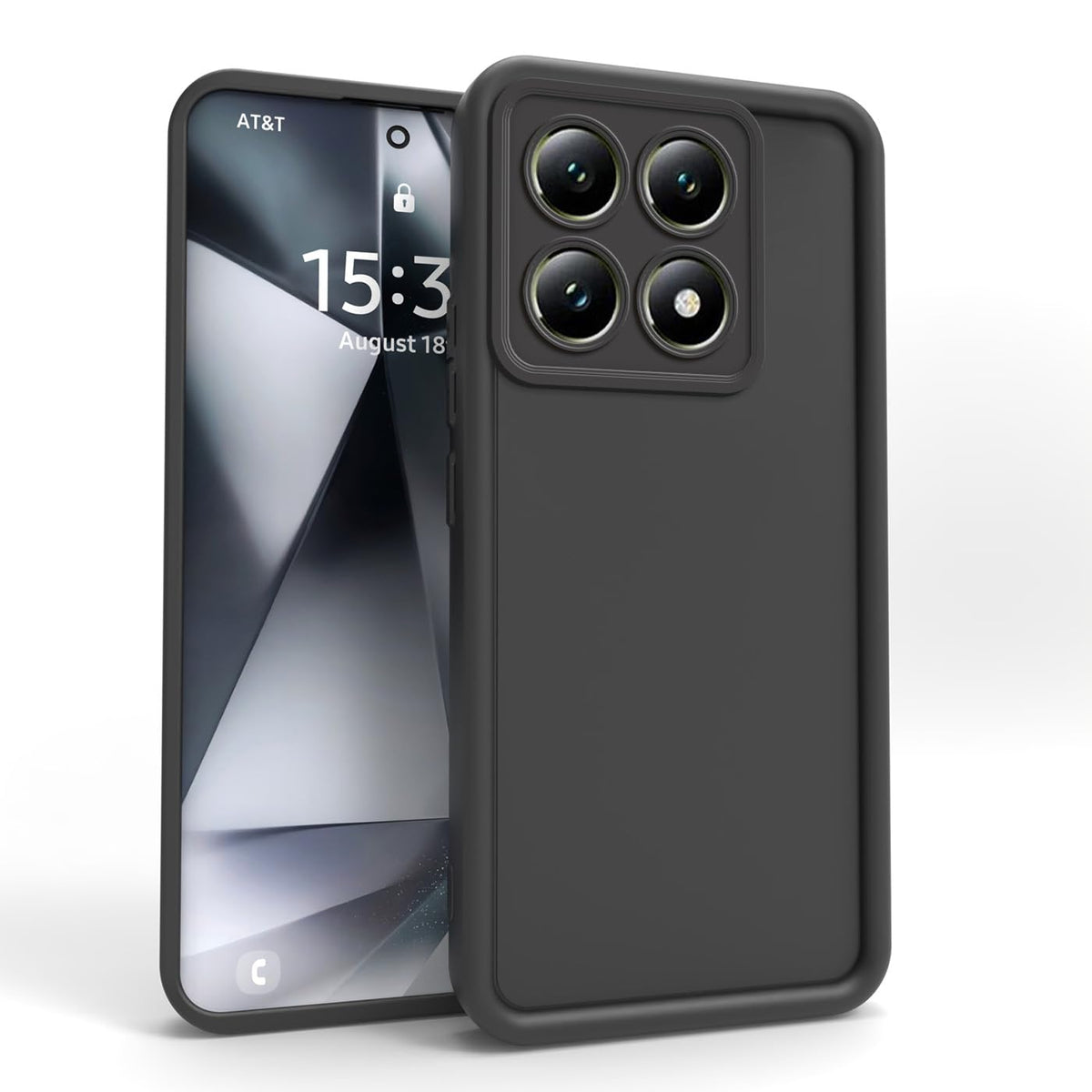 PanXCase Case for Xiaomi 14T - Silicone Fit Lightweight Slim Soft Elegant Design, Camera Protection Shockproof Ultra Thin Bumper Cover (Black)