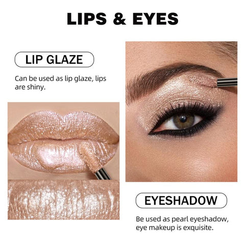 AKARY Diamond Liquid Lip Stain, Glitter Shimmer Lip Glaze Eyeshadow, High Pigment Color, Longwear, Non-Drying, Professional Makeup Lipstick & Eyeshadow, Ideal Makeup Gift Make Lips and Eyes Sparkle