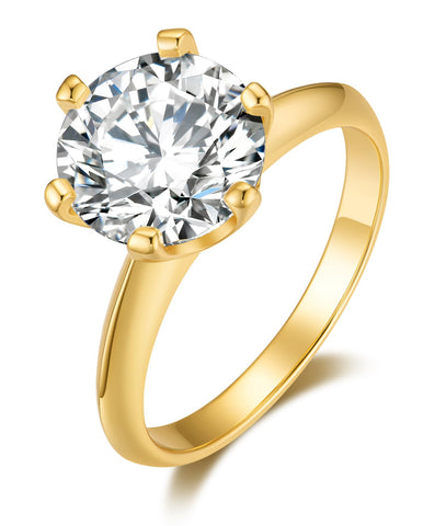 SecreTalk Moissanite Wedding Ring, Classic 3ct Engagement Ring for Women, 925 Sterling Silver with Gold Plated Diamond Ring with Certificate of Authenticity (7)