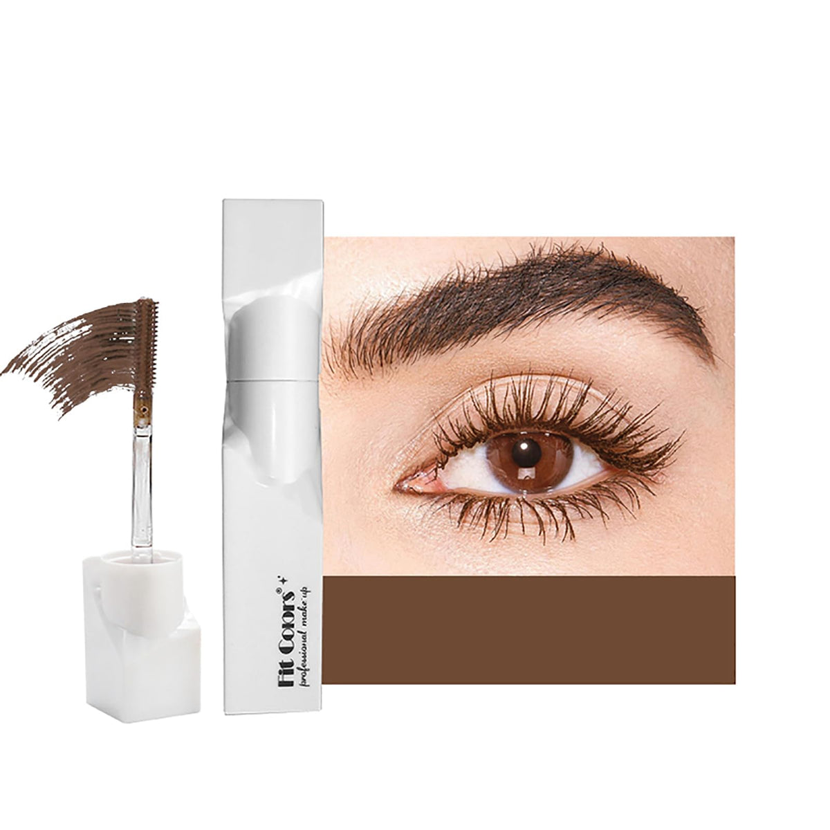 Easilydays Waterproof Mascara Brown, Voluminous Fiber Slimming Mascara, Curling Volume and Length Mascara, Natural Long Lasting Eyebrow Mascara for Eye Makeup, No Smudge, No Clumping (#04 Brown)
