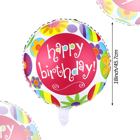 Sumind 30 Pcs Happy Birthday Balloons Aluminum Foil Balloons 18 Inches Helium Foil Globe Inflatable Balloons Bulk for Birthday Party Floating Decoration Mini Birthday Patterns
