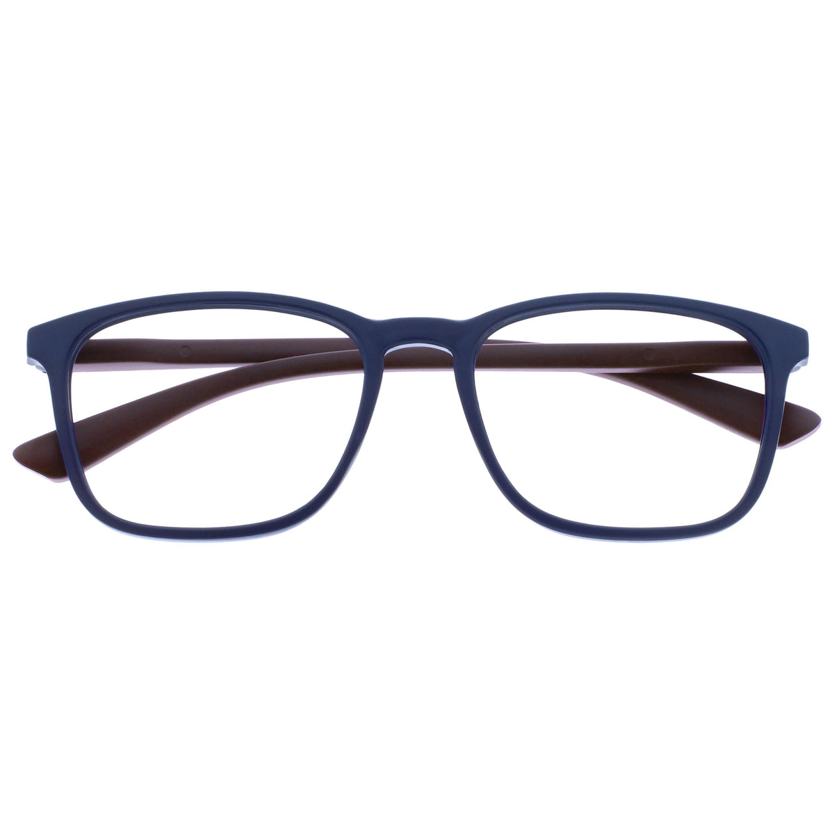 OPULIZE Max Reading Glasses - Classic Large Rectangular Frame - Matt Navy Blue with Maroon Arms - Men's Women's Unisex - Spring Hinges - R78-3 - +1.00