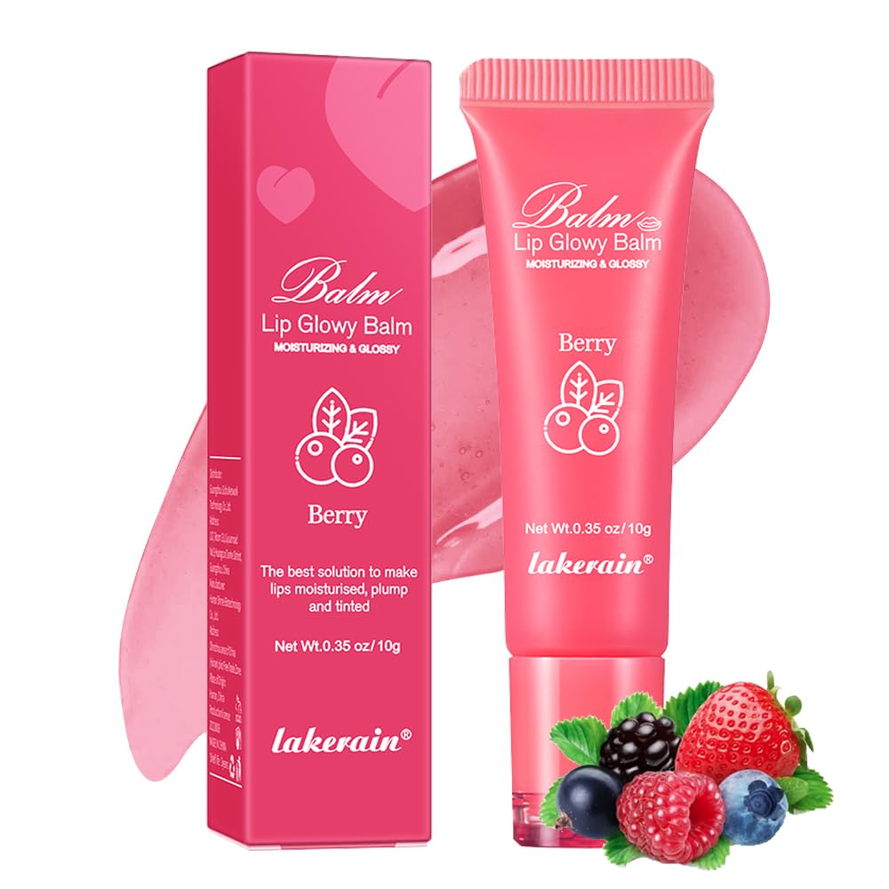 Lip Glowy Balm, Plumping Lip Gloss, Moisturizing Lip Balm, Lip Gloss, Lip Sleeping Mask, Lip Mask, Lip Glow Oil, Long Lasting Repairing Lightening Lip Lines (Berry)