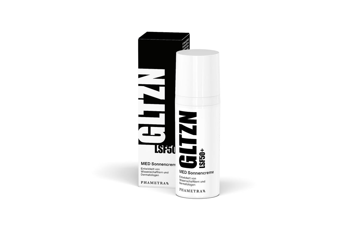 GLTZN MED Sun Cream SPF 50+ | Very High Protection for Allergy and Sensitive Skin | No Octocrylylene, UVA + UVB Protection | Waterproof | No Fragrances | Vegan | No Microplastic | 50 ml