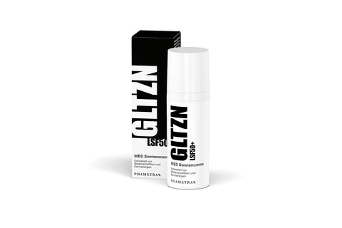 GLTZN MED Sun Cream SPF 50+ | Very High Protection for Allergy and Sensitive Skin | No Octocrylylene, UVA + UVB Protection | Waterproof | No Fragrances | Vegan | No Microplastic | 50 ml