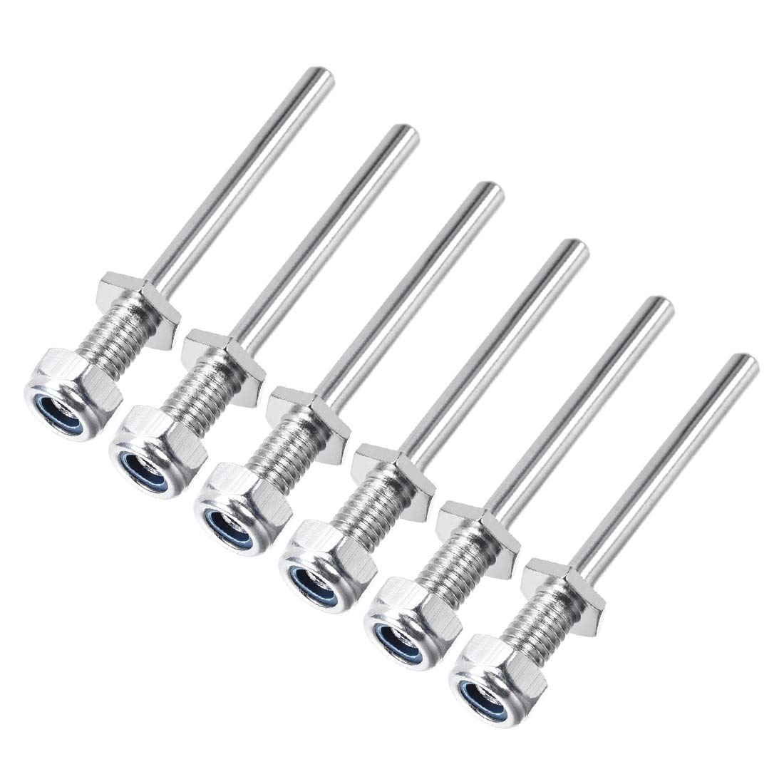 uxcell 5/16 Inch Diameter x 2.2 Inch Length Landing Gear Steel Axle Shaft Drive Axle with Nuts for RC Airplane - 6PCS