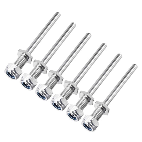 uxcell 5/16 Inch Diameter x 2.2 Inch Length Landing Gear Steel Axle Shaft Drive Axle with Nuts for RC Airplane - 6PCS