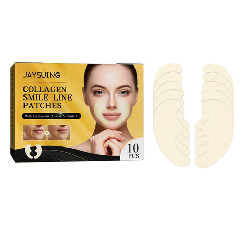 Grospe Collagen Smile Lines Patch Anti-Wrinkle Facial Strips With Hyaluronic Acid,Collagen And Vitamin E,Anti-Aging Effectively Removes Wrinkles Firming Care (10 Pcs)