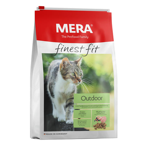 MERA finest fit Outdoor Dry Cat Food for Active Cats, Dry Food from Fresh Poultry and Rice, Healthy Food for Outdoors, No Sugar (4 kg)