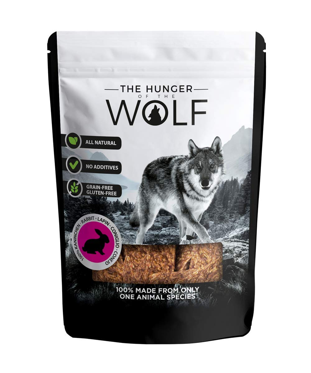 The Hunger of the Wolf Meat Snack for Dogs - For All Adult Breeds, 100% Fresh Rabbit Meat, 0.2 kg