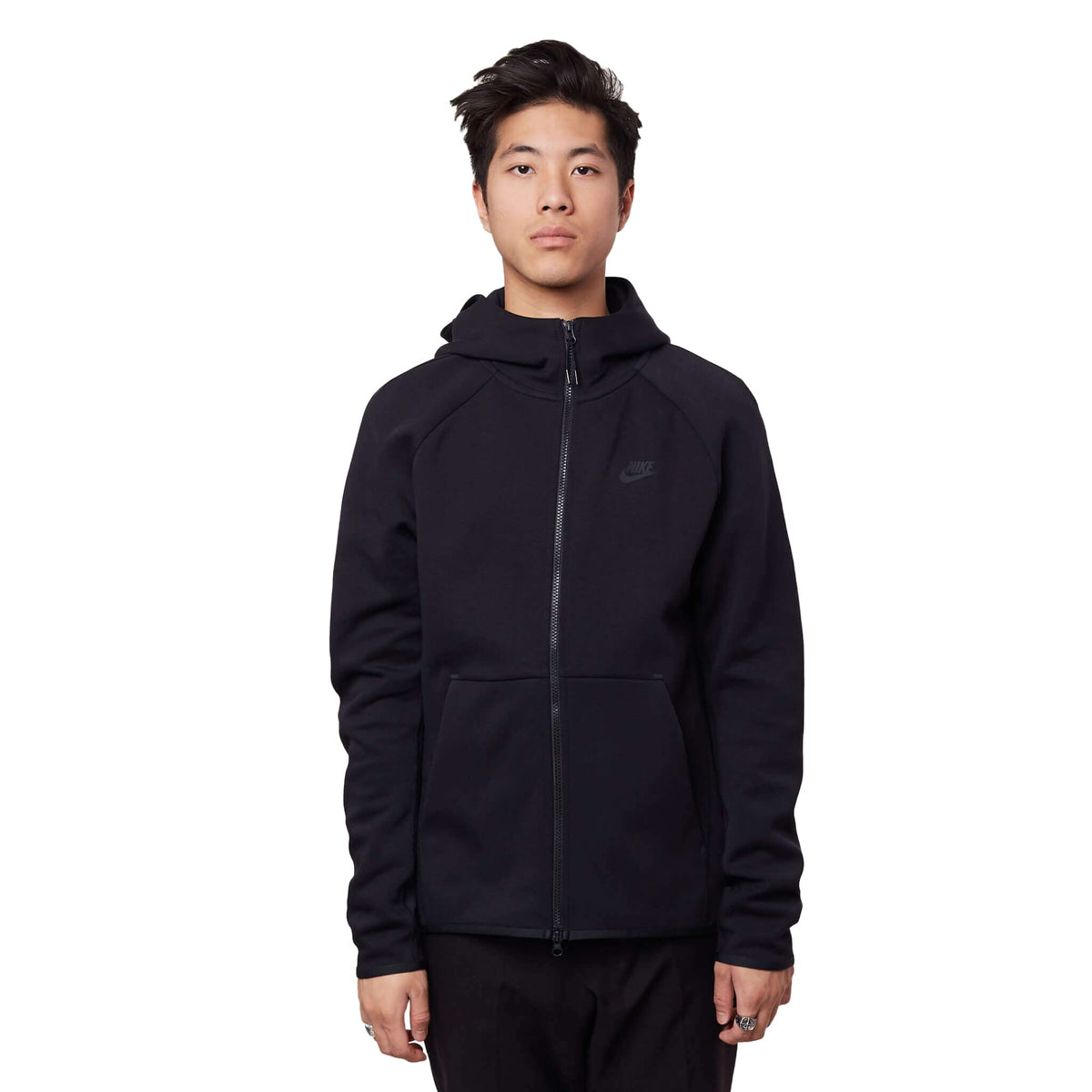 NIKE Men's M NSW Tch FLC Hoodie Fz, Black / (Black), 4XL
