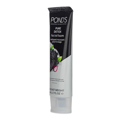 Pond's Pure Detox Facial Foam, Deep Cleansing with Activated Charcoal, Facial Wash, 6-Pack of 1.7 Oz Each