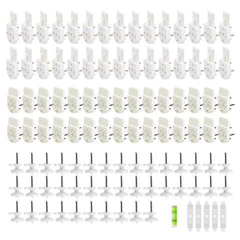 WYAN 100 Pcs Non-Trace Picture Hook for Hard Wall,Invisible Nail Screws Wall Hooks,Picture Hanging Kit for Picture Frame Fixing,for Hard Wall Picture Frame Easel(3 Styles)