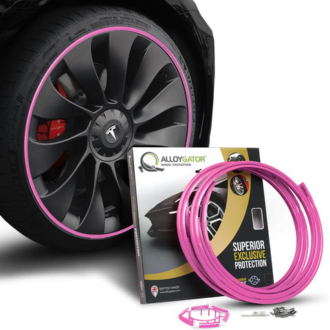 AlloyGator Pink Alloy Wheel Protectors For Upto 24" Wheels | Fits All Cars | Premium Quality Rim Protectors | 15 Colours Available