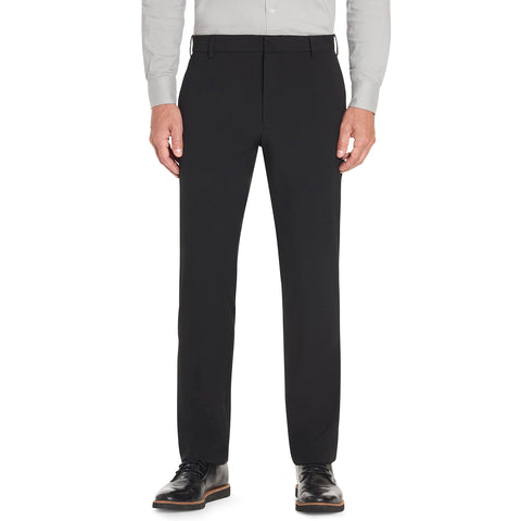 Van Heusen Men's Stain Shield Stretch Slim Fit Flat Front Dress Pant, Black, 36W x 34L