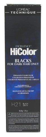 Loreal Excel Hicolor H21 Tube Black Onyx 1.74oz (6 Pack)