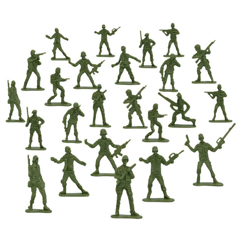 Small Green Plastic Soldiers I Pack of 24 I Pack Surprise Birthday Boy I Military Figures I World War Toys I 5 x 2.5 cm